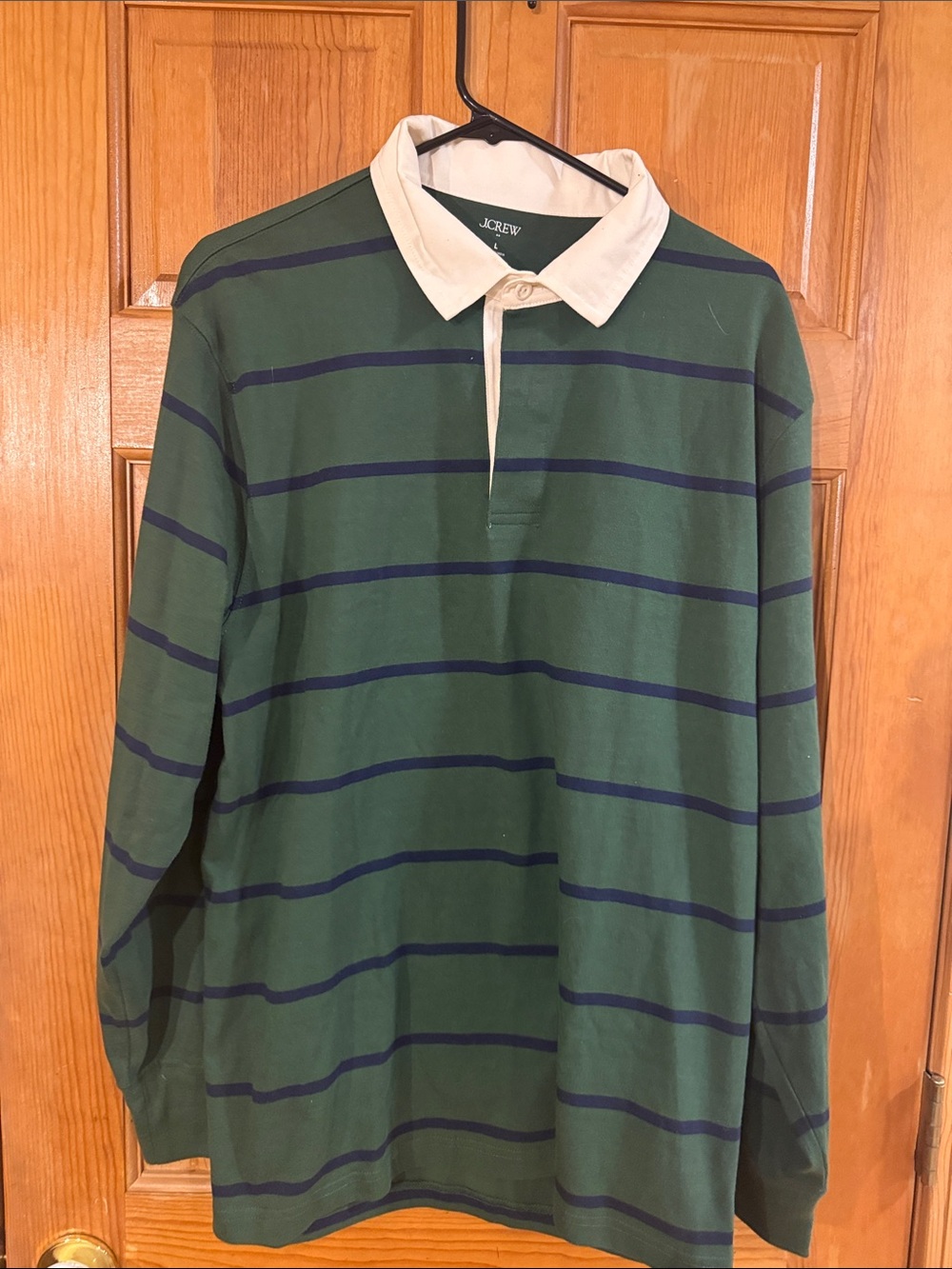 J.Crew polo rugby long sleeve shirt size large .